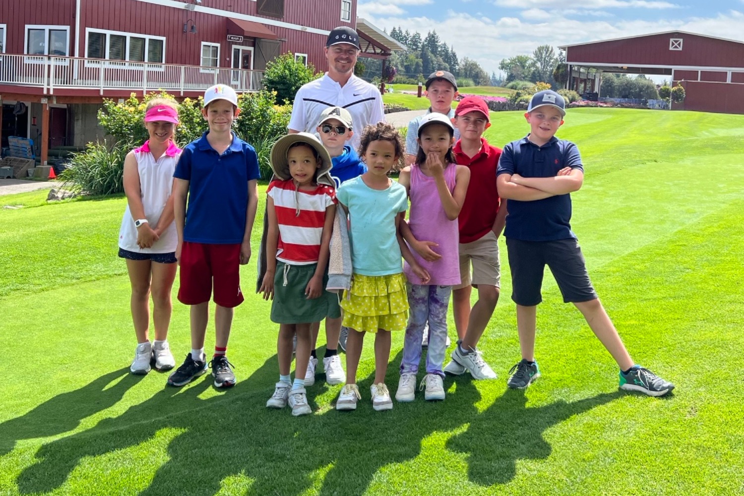 junior golf class at langdon farms kids on the green
